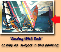 Acrylic Painting of Windsurfers competing in a Race
